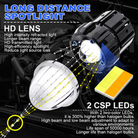 Nouveau projecteur LED bicolore haute puissance 5D, phare antibrouillard, faisceau spot cube pare-chocs, éclairage de travail LED tout-terrain 4x4