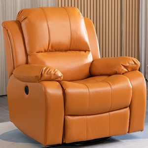 Electric Recliner Chair Leather Single <b>Sofa</b> With Recline And Swivel Function For Living Room Use - Product Image 1