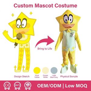 Costume da Mascotte Personalizzato a Forma di Stella per Adulti, in Peluche, per Compleanno, Super Morbido in Cotone PP, Antistress, Giallo, Cartone Animato, Carino e Divertente - Product Image 1