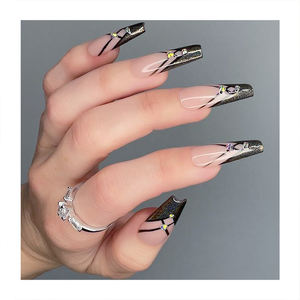 Colore professionale ovale unghie finte Art punte per unghie tre colori coleottero viola modello 3D punta all'ingrosso stampa sulle unghie - Product Image 2