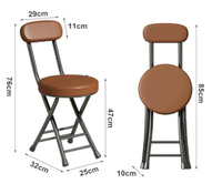 Chaise de salle à manger empilable moderne, cadre en métal, chaise pliante portable, tabouret haut avec dossier rond pour restaurant, maison, café, bar