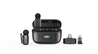 Nouveau microphone sans fil portable SX35mini C 2.4G à clipser sur le col, réduction de bruit de niveau 3 AI pour le streaming en direct en extérieur