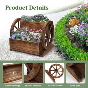 Wagon <span class=keywords><strong>jardinière</strong></span> <span class=keywords><strong>en</strong></span> <span class=keywords><strong>bois</strong></span> personnalisé <span class=keywords><strong>jardinière</strong></span> de jardin <span class=keywords><strong>avec</strong></span> roues <span class=keywords><strong>jardinière</strong></span> décorative pour fleurs herbes légumes - Product Image 2
