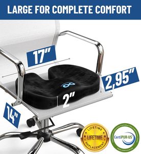 Coussin de siège de voiture en mousse à mémoire de forme pour coussins de siège de conception ergonomique avec housse amovible et lavable - Product Image 2