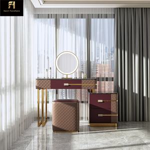 Tocador Italiano <span class=keywords><strong>de</strong></span> Lujo con <span class=keywords><strong>Espejo</strong></span> LED, Tocador <span class=keywords><strong>de</strong></span> Madera Blanco con Silla y Cajones para Dormitorio - Product Image 3