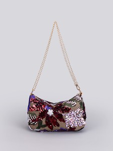 Elegant Embroidered <b>Canvas</b> Women's Handbag with Floral Pattern Zipper Closure Chain Strap for Daily Use - Product Image 5
