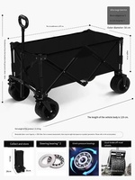 Chariot de transport pliable industriel chromé à quatre roues avec grande capacité