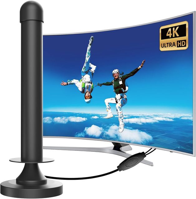 Long-Range Indoor Digital TV Antenna with Amplifier 4K Fire Stick Max Support Free All Local 4K 1080P HDTV Channels