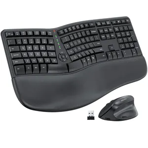 Meetion DirectorC wireless ergonomic keyboard 2.4ghz rechargeable 600 3200 DPI ergonomic keyboard backlight