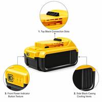 بطارية أدوات كهربائية قابلة لإعادة الشحن 20 فولت ليثيوم أيون لـ DeWalt DCB200 DCB180 DCB181 DCB182 DCB183 DCB184 DCB185 DCB201 DCB201-2