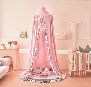 Moustiquaire de lit ronde rose personnalisée pour enfants, avec rideau transparent et filet anti-moustiques - Product Image 1