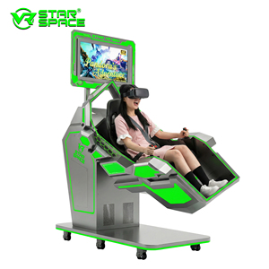 เครื่องเล่นรถไฟเหาะเสมือนจริง VR 9D 360 องศา พร้อมแว่นตา VR และเก้าอี้จำลองการเคลื่อนไหว ขายดี - Product Image 1
