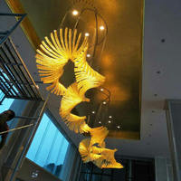 Décoration de couloir d'hôtel BGST, lustre en verre soufflé à la main de luxe, luminaire suspendu moderne long pour plafond haut