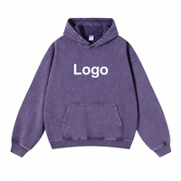 Sweat à capuche vintage en coton lourd 420g, teint à la cire, délavé, coupe ample, style streetwear pour homme