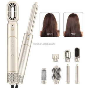 BLDC ionik profesional 7-in-1, penata rambut lipat satu langkah pengering rambut & sikat pengeriting Set tipe pengering - Product Image 1