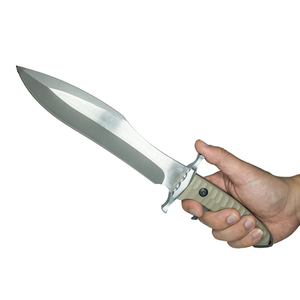 Cuchillo de Bolsillo para Exteriores, Diseño Personalizado (OEM), Hoja de Acero Inoxidable 3cr13, Mango de Goma G10, Ancho de Hoja Fija de 9 mm, para Camping, con Funda de Cuero - Product Image 1