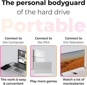 Carcasa Externa de Plástico para Disco Duro HDD/SSD de 2.5 Pulgadas, USB 3.0 Tipo C, para PHDD/PSSD - Product Image 6