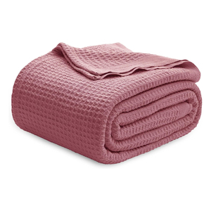 Léger et écologique en coton polaire gaufré, motif imprimé uni, jeté personnalisable, doux et respirant en toutes saisons - Product Image 3