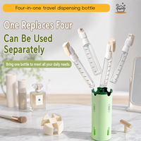 Ensemble de flacons de voyage portables 4-en-1 approuvé par la TSA, organiseur de toilette rechargeable avec échelle visuelle pour les voyages d'affaires