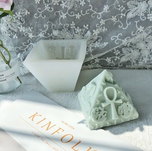 3D 사탕 껌 붙여 넣기 설탕 공예 케이크 장식 비누 수지 폴리머 클레이 금형 만들기 촛불을위한 H-0264 이집트 피라미드 실리콘 몰드 - Product Image 4