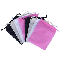 Ebay Stock 40*50CM T-shirt non tissé Crampon de glace Sacs à cordon Rose Noir Beige Recyclable pour l'utilisation d'exposition de supermarché