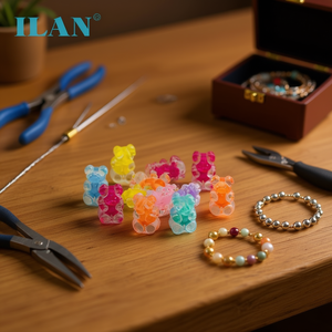 Perline Ilan a Forma di Orso 18mm 14g Multicolore per Creazione di Gioielli - Product Image 2