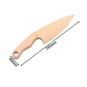 Coltelli da cucina per bambini in legno di faggio naturale Mini giocattoli da taglio personalizzati <span class=keywords><strong>coltello</strong></span> in legno per bambini per utensili da cucina - Product Image 6