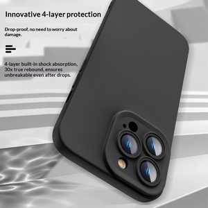 Custodia per iPhone 16 Pro Max in silicone liquido con protezione obiettivo, design anti-caduta a corpo intero, protezione fotocamera, design semplice - Product Image 1