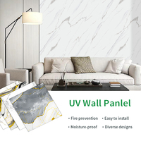 Panneaux muraux de douche en PVC UV, marbre, imperméables, impression numérique 3D, panneau mural en PVC, feuille de marbre PVC, panneaux muraux légers en PVC pour l'intérieur