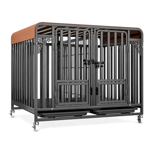 Jaula Reforzada Grande para Perros con Tubo 3.0, Caseta Interior con Separador de Inodoro, Puerta de Alimentación y Tapa Superior para Golden Retriever y <span class=keywords><strong>Border</strong></span> <span class=keywords><strong>Collie</strong></span> - Product Image 2
