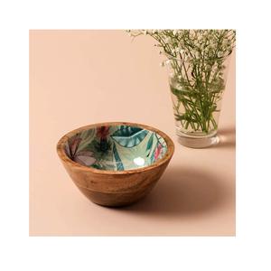 Cuencos de madera de diseño moderno hechos a medida estampados florales vajilla ecológica para decoración del hogar tamaños personalizados disponibles para - Product Image 1