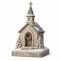 Statue de chapelle de Noël en résine WeiVista Premium, sculpture d'église peinte à la main, décoration extérieure personnalisée en usine