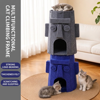 Lit pour chat Ocus House, nid pour animaux de compagnie en feutre, épaissi, résistant à l'usure, sans perte de fibres, cabane pour chat fermée, toutes saisons, intérieur