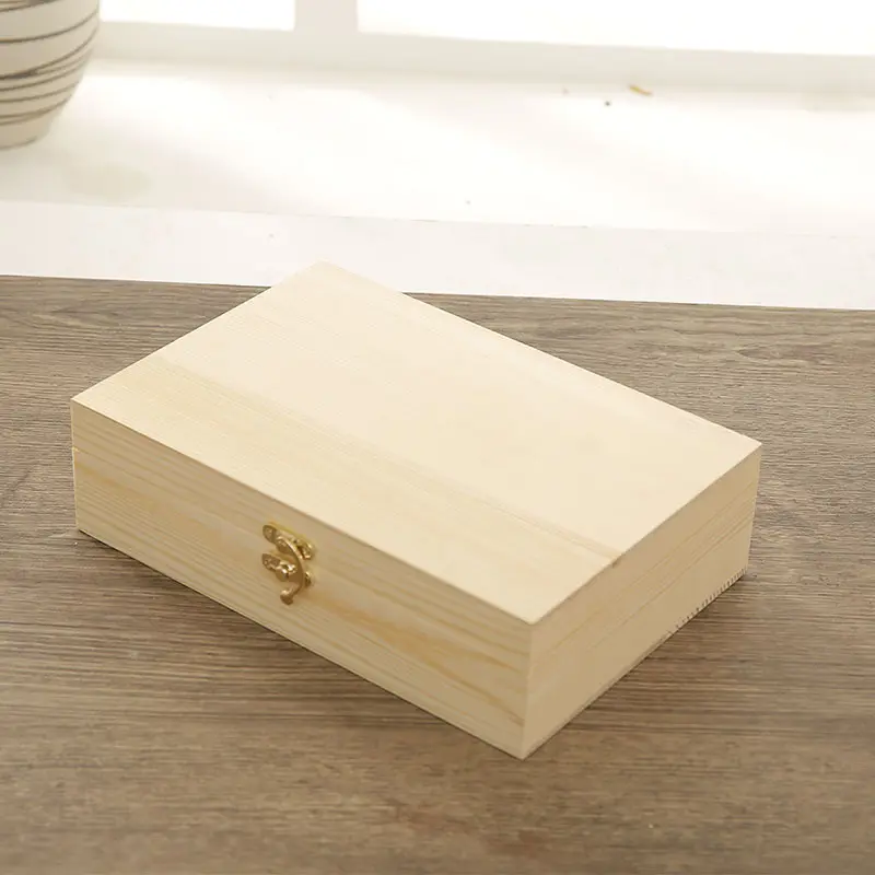 wholesale custom size unfinished natural craft wooden gift box small wooden storage boxes beautiful keepsake box