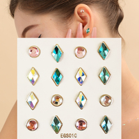 Autocollants pour oreilles Five & Ten Luxury, pierres précieuses pour oreilles réutilisables, clous d'oreilles papillon, design de pierres précieuses pour oreilles, produits de beauté temporaires, autocollant OEM