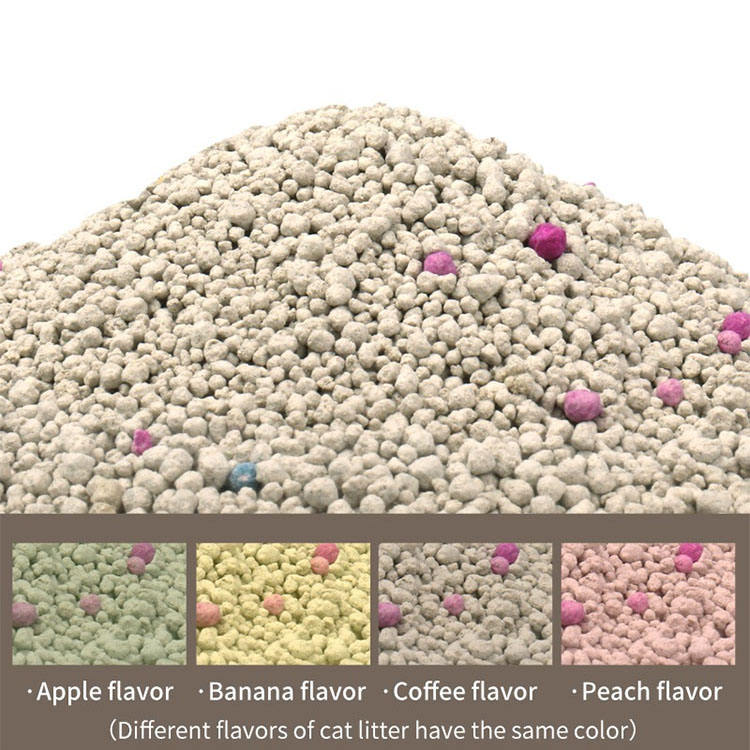 OEM Premium 1mm-3.5mm Clumping Colored Bentonite Cat Litter 5L 10L with Fruit Fragrance - Fangfei (X