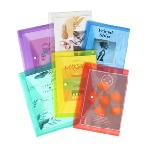 Sac en plastique PP A4 <span class=keywords><strong>transparent</strong></span> personnalisé avec fermeture à bouton-pression dossier étanche pour documents de taille lettre fournitures de bureau scolaire - Product Image 2