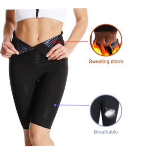 High Waisted Button <b>Down</b> Sports Tights Five Point <b>Pants</b> Running Sweat Inducing Yoga Leggings Black MLXL - Product Image 2