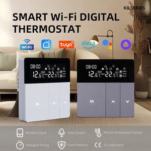 Thermostat intelligent WiFi pour chaudière à <span class=keywords><strong>gaz</strong></span>, chauffage au sol électrique, avec écran LCD blanc-gris, contrôle par application Tuya <span class=keywords><strong>et</strong></span> commande vocale - Product Image 2