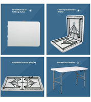 Table pliante rectangulaire Q-23 en HDPE de 1,2 m, 1,5 m, 1,8 m, 2,4 m avec structure métallique robuste et résistante aux rayures pour la restauration quotidienne