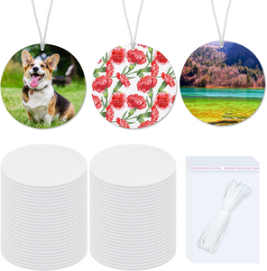 Blancs de sublimation de forme ronde, bricolage, désodorisant pour voiture et maison, décoration suspendue - Product Image 1