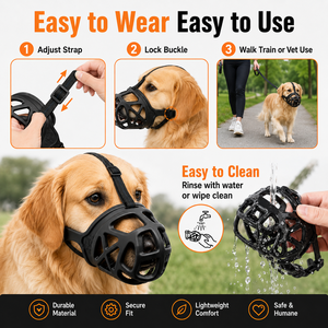 En gros Muselière pour chien en plastique, respirante, compatible avec la boisson, à libération rapide, réglable, anti-morsure, pour toilettage et usage vétérinaire - Product Image 5