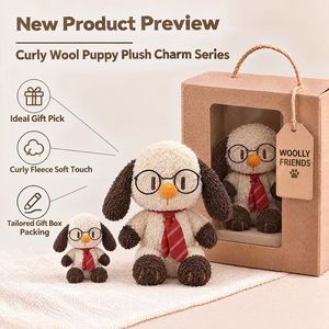 Peluche Personalizzato <span class=keywords><strong>a</strong></span> Forma di Cucciolo con Cravatta, Produzione Diretta OEM ODM, Antistress, Animali di Peluche all'Ingrosso, MOQ, Peluche Divertente - Product Image 4