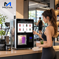 Mesin Penjual Protein Shake Layar Sentuh Delapan Belas Titik Lima Inci Empat Tabung 4L Pengaduk Independen 4G Wi-Fi
