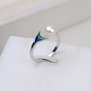 Bague ouverte en argent S925 pour femme, réglable, accessoires de perles DIY avec support vide, taille 115, forme de numéro, incrustation - Product Image 1