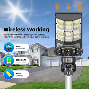 كاميرا مراقبة هونغناير 12 ميجابكسل 3 عدسات لاسلكية تعمل بالطاقة الشمسية V380 Pro، كاميرا خارجية بتقنية الواي فاي و4G لبطاقة SIM، إضاءة شارع بالطاقة الشمسية مع كاميرا CCTV - Product Image 6