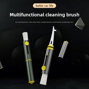Brosse de nettoyage pour lavage de voiture, <span class=keywords><strong>nettoyeur</strong></span> de grille d'aération multifonctionnel, brise-<span class=keywords><strong>vitre</strong></span>, marteau de sécurité, accessoire - Product Image 2