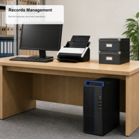 Özel Ofis Masaüstü Bilgisayarı Zhaoxin KX 7000 8 Çekirdekli 3.6GHz 16GB 256GB NVME SSD 2TB HDD Entegre GPU 23.8 İnç Monitör 8L Kasalı