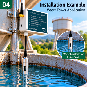 Capteur de niveau d'eau sans fil pour l'irrigation agricole, mesure de la profondeur du liquide dans les réservoirs d'eau - Product Image 3