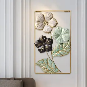 Metal Wall Art Decorations Aesthetic Home Decor Plant Mural Modern Wall Hanging Modern Living Room Decorative Ornaments Crafts
